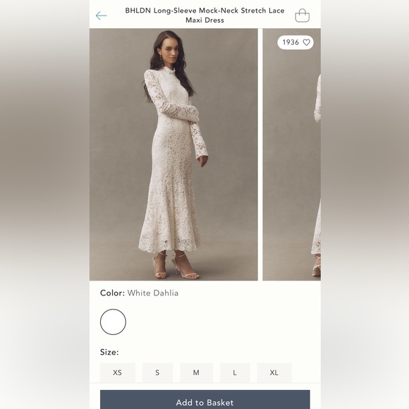 BHLDN Long-Sleeve Mock-Neck Stretch Lace Maxi Dress BHLDN Long-Sleeve Mock-Neck Stretch Lace Maxi Dress